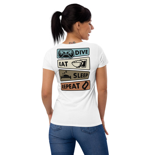 Women's Dive, Eat, Sleep, Repeat Tee